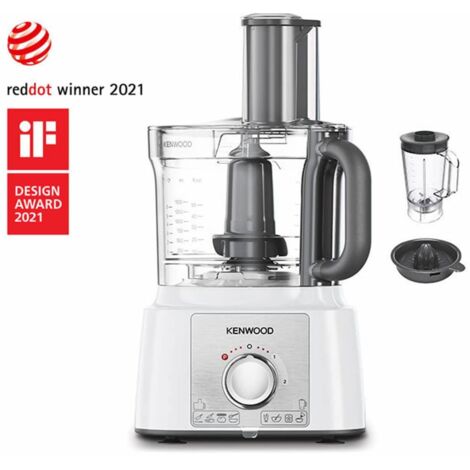 Kenwood Robot da Cucina MultiPro Express FDP65.450WH dotato di 7 Accessori, Ciotola di Capacità 3L, Potenza 1000W, 2 Velocità+Pulse, Custodia dischi compresa, bianco