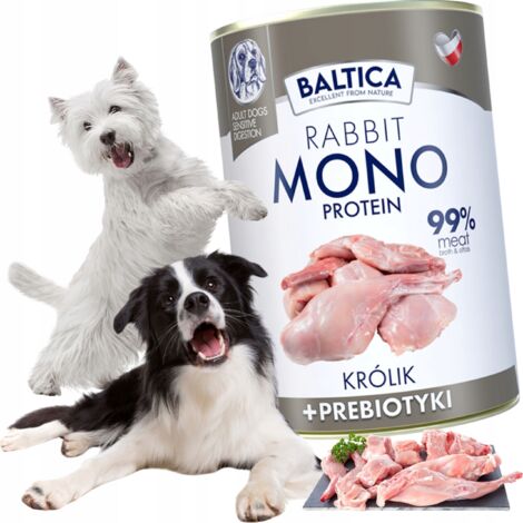 BALTICA Cibo umido monoproteico per cani MONO CONIGLIO CON PREBIOTICI 400 g