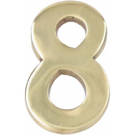 Numero 8 Ottone lucido 10 cm Fissaggio invisibile EDM