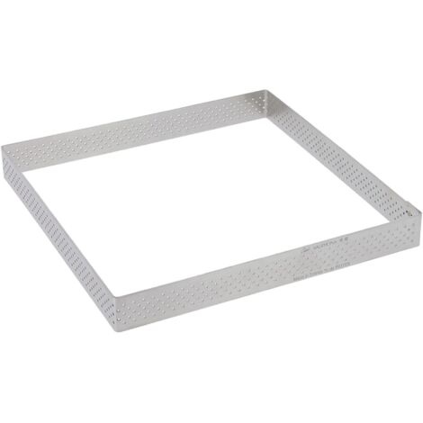 De Buyer acciaio inossidabile Stampo quadrangolare inox perforato con bordi dritti, lunghezza cm 20, 3099.22, silicone, 20 cm x 20 cm (1/5)