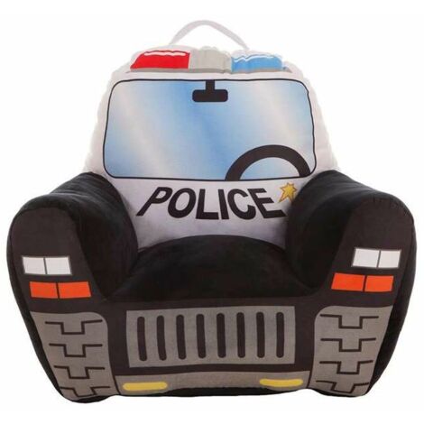 Poltrona per Bambini Macchina Polizia 52 x 48 x 51 cm Nero Acrilico (52 x 48 x 51 cm)