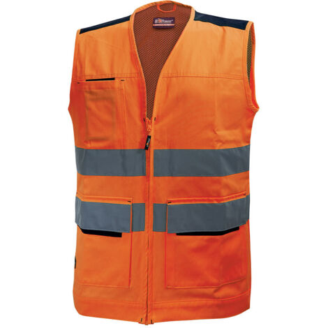 Gilet da lavoro senza maniche alta visibilità SMART - Arancione Fluo 3XL