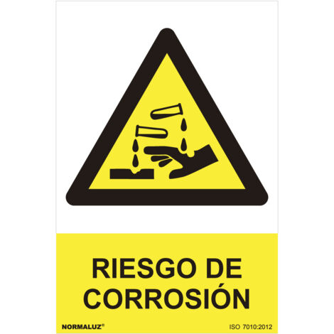 Cartello di pericolo "rischio di corrosione" (PVC 0,7mm) 30x40cm normaluz