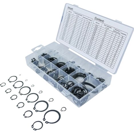 Assortimento anelli Seeger esterni (anelli d'arresto)  Ø 3 - 32 mm  300 pz.