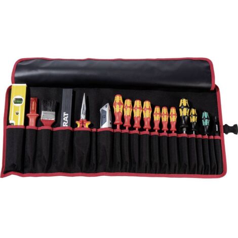 Custodia portautensili con 20 scomparti B740xH330mm in nylon nero/rosso