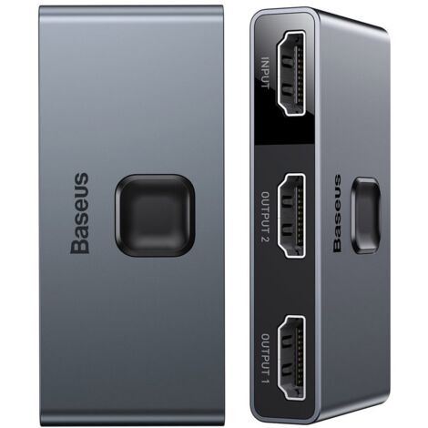Splitter HDMI switch 2x HDMI 4K 30 Hz bidirezionale grigio
