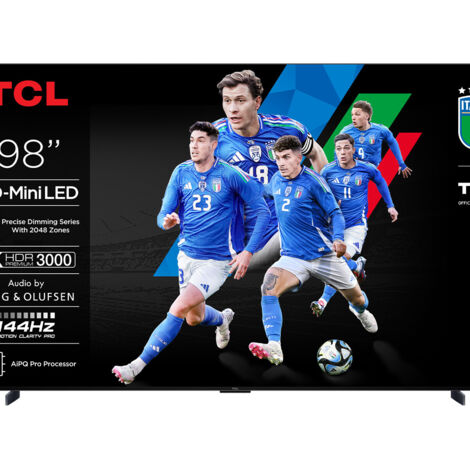 TCL C79K Serie Smart TV QD-MiniLED 4K 98 pollici 98C79K, audio B&O, Dolby Vision IQ & Atmos, Google TV