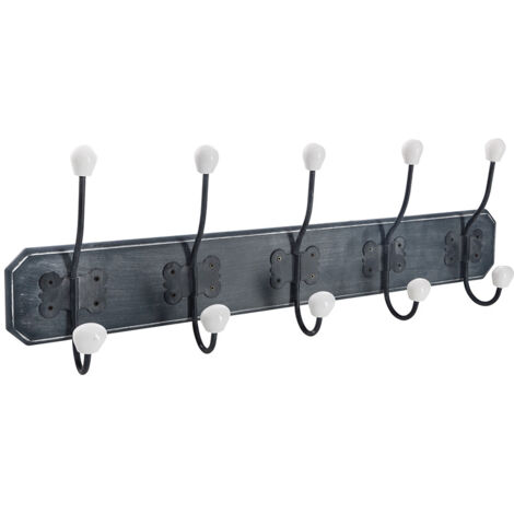 Appendiabiti da parete 5five Simply Smart Nero Legno 60 x 20 cm