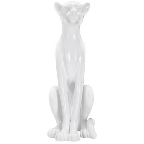 Statua leopardo seduto dorato cm 27X38X74 - LEOROS