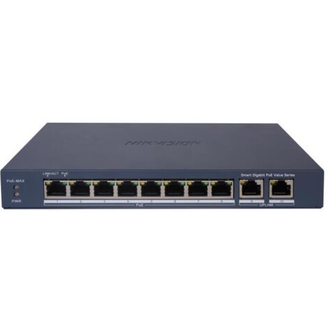 Hikvision Switch L2.smart Managed.8 Gigabit Poe Ports.2 Gigabit Rj45.5 802.3af/at.poe Power 60w