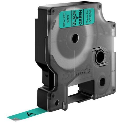 DYMO D1 Etichette Poliestere 9mm x 7m Nero su Verde per LabelManager LabelWriter