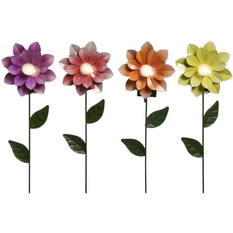 Fiore con luce solare colori assortiti 11x6x49,5cm lumineo
