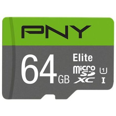 PNY MicroSDXC 64GB Classe 10 U1 Elite - Scheda di Memoria ad Alta Velocità (1/4)