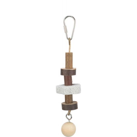 Trixie Giocattolo per uccelli in legno con pietra vulcanica 16 cm