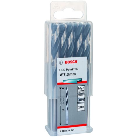 Trapano a spirale in metallo HSS PointTeQ, DIN 338, 7,3 mm, confezione da 10 (1/4)