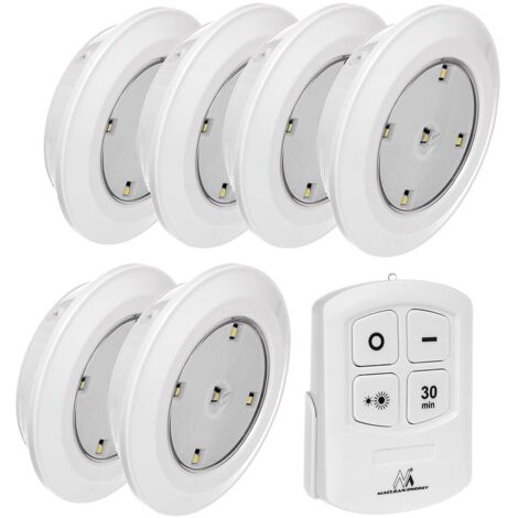 Maclean MCE165 Set di 6 lampade LED + telecomando con 4 funzioni