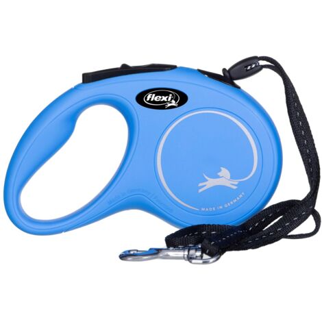 Guinzaglio estensibile a corda Flexi New Classic Cord con manico ergonomico per cani: Blu S 5 metri