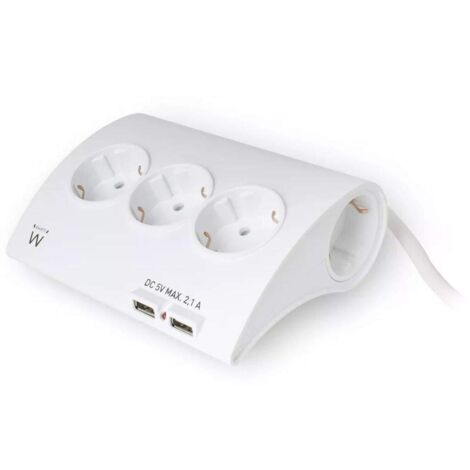 Ciabatta Multipresa Ewent EW3935 1,5 m 2 x USB 2,1 A 2500W (1,5 m) (1/5)