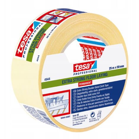 Nastro biadesivo per moquette TESA - Tessuto 25 m x 50 mm