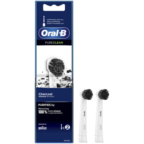 ORAL B RICARICA SPAZZOLINO ELETTRICO 2 PEZZI PURE CLEANCARBON (1/2)