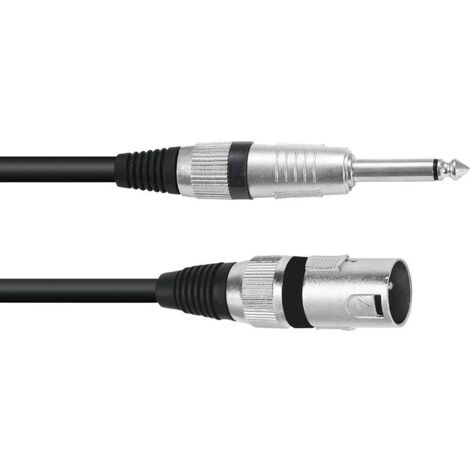 Omnitronic 3022519D XLR Cavo adattatore [1x Spina XLR 3 poli - 1x Spina jack da 6.3 mm (mono)] 10.00 m Nero (1/4)