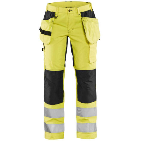 Pantaloni da lavoro ad alta visibilità elasticizzati donna 7163 - Giallo fluorescente/Nero M - FR(40) - SE(C38) - Standard (1/2)