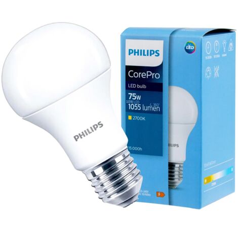 Lampadina LED E27 A60 10W = 75W 1055lm 2700K Caldo PHILIPS