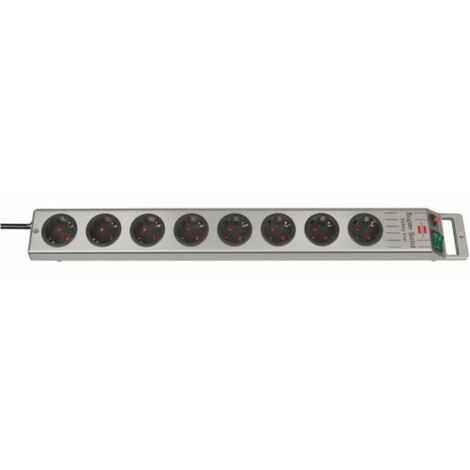 Brennenstuhl 1153340218 Multipresa 8 scomparti Nero, Argento Schuko 1 pz.