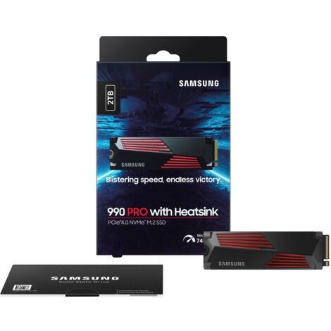 Samsung 990 PRO SSD M.2 NVMe da 2TB con Dissipatore di Calore, Velocit� di Lettura fino a 7450 MB/s, Interfaccia PCIe 4.0 x4
