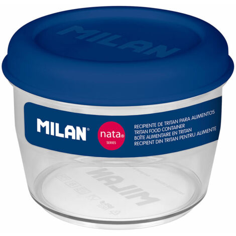 Porta pranzo Ermetico Milan 500 ml Azzurro Trasparente Plastica Rotonda Ø 12 cm (1/2)