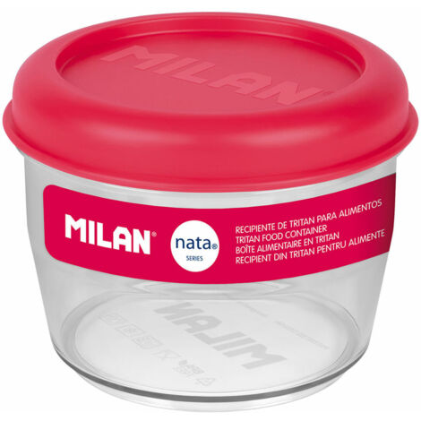 Porta pranzo Ermetico Milan 500 ml Rosa Trasparente Plastica Rotonda Ø 12 cm (1/3)