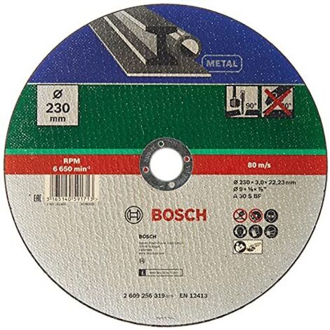 Bosch Mola Taglio Dritta, Metallo 230 x 22.23 x 3.0 mm