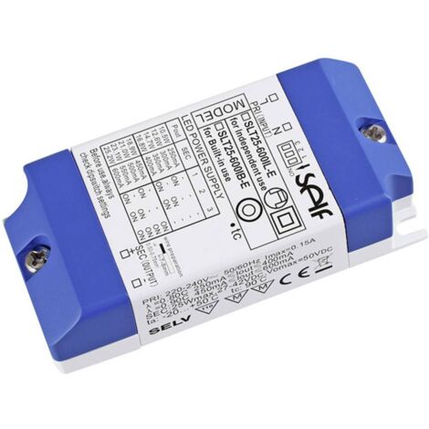 Self Electronics SLT25-600IL-E Driver per LED Corrente costante 25 W 250 - 600 mA 27 - 42 V/DC non dimmerabile, Montagg