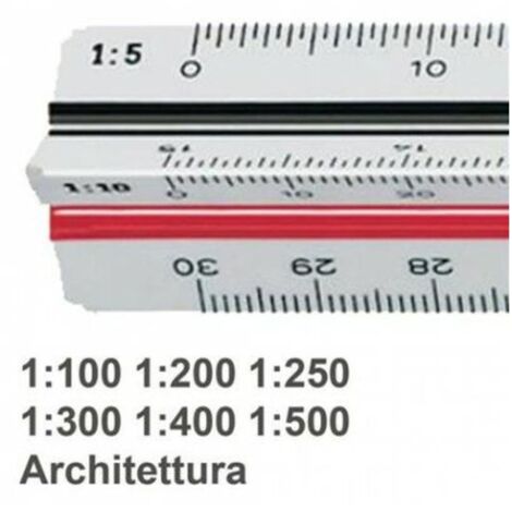 SCALIMETRO SCALA 1:100/500 M+R uso architetto x1