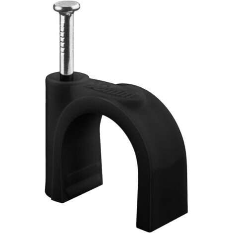 Chiodini fissacavo 16 mm, nero, fissaggio per cavi con diametro fino a 16 mm. Diametro 16 mm (1/5)