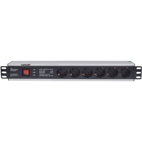 Cavo di Rete Ethernet Intellinet 713962, 3 metri, 6 porte CA, Interno, Alluminio, Nero, 250 V