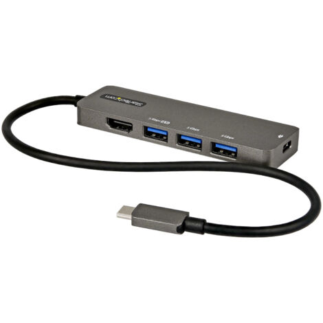 StarTech.com Adattatore Multiporta USB-C - Mini Docking station da USB-C a HDMI 4K 60Hz (HDR10) con Pass-Through Power Delivery 100W - Hub 4 Porte USB 3.0 - Mini Dock USB Type-C - Cavo integrato da 30 (1/4)