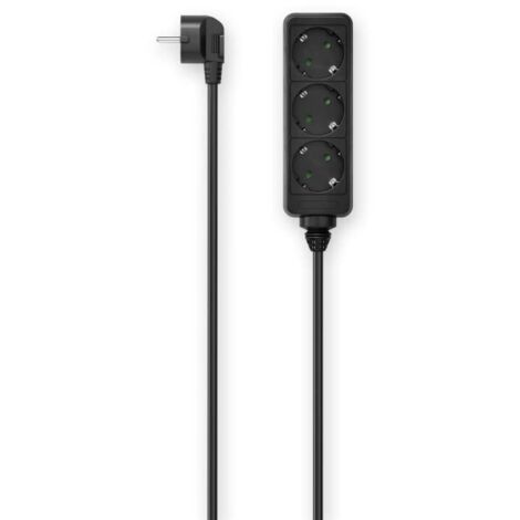 Hama - Multipresa 3 posizioni Schuko, spina Schuko, cavo 1.4 metri, nero (1/2)