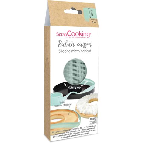 SCRAP COOKING Nastro in silicone micro-forato cottura- H 4 cm x 200 cm, verde acqua
