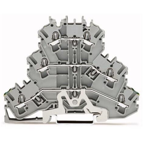 WAGO 2002-3227 Morsetto triplo passante 5.20 mm A molla Attribuzione: Terre, L, L Grigio 1 pz. (1/3)