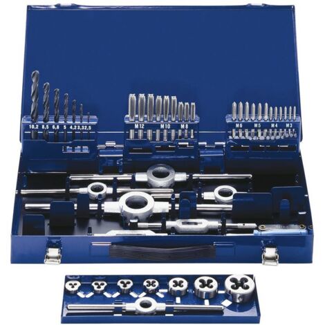 Eventus by Exact 10722 KIT maschi e filiere 43 parti HSS metrica M3, M4, M5, M6, M8, M10, M12 (1/5)