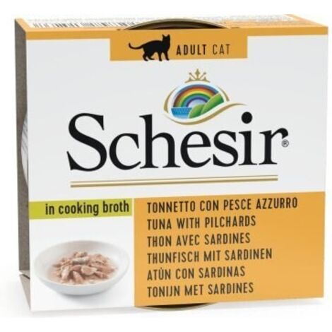 Schesir Gatto Brodo Lattina 70gr Tonnetto con Pesce Azzurro in brodo di Pesce