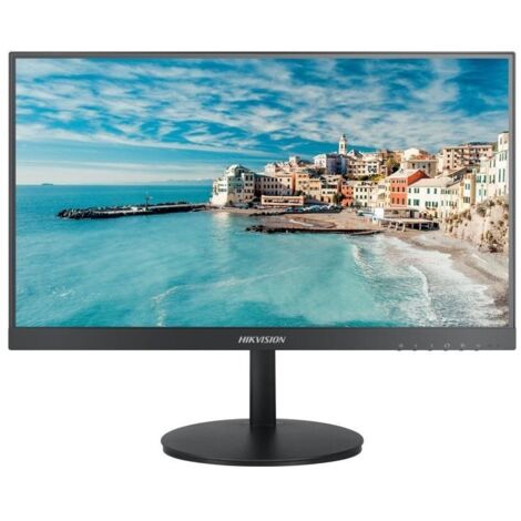 Monitor LED Hikvision da 21,5" Full HD 1920x1080, con ingressi HDMI e VGA, angolo di visualizzazione di 178�, supporto VESA 75x75mm e supporto da tavolo incluso