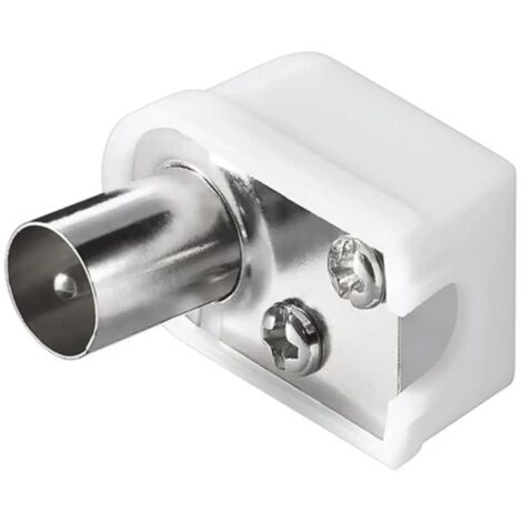 spinotto tv 9,5mm per cavo coassiale antenna bianco piatto a pipa maschio