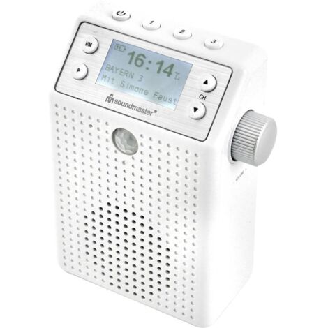 soundmaster DAB60WE Radio a spina DAB+, FM Bluetooth, USB Vivavoce , incl. Microfono, antispruzzo , Funzione allarme, r
