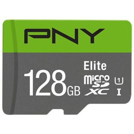 PNY MicroSDXC 128GB Classe 10 UHS-I - Scheda di Memoria Elite ad Alta Velocità (1/4)