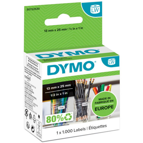 Dymo nastro per etichettatrice 13x25 mm colore bianco s0722530 (1/5)