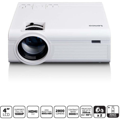 Proiettore lcd ad alta risoluzione supporta contenuti full hd 1080p bianco