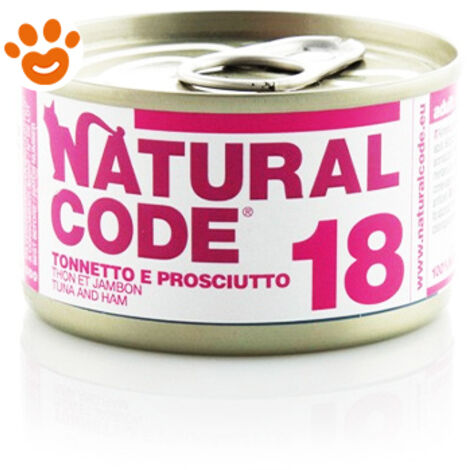 Natural Code Gatto Adulto, in Lattina 85gr 18 Sgombro e Prosciutto