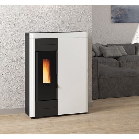 La Nordica extraflame termostufa a pellet Virna in acciaio bianco 14,5 kw per 400 m  termo stufa